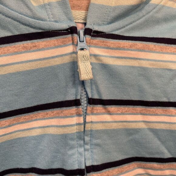 CARTER’S BLUE STRIPED HOODED ZIPPERED SWEATSHIRT SIZE 18 MONTHS - Picture 2 of 6